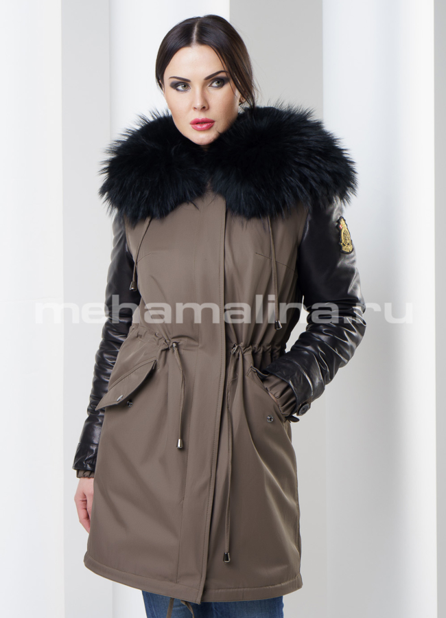 Парка женская модель № П-52 меха малина