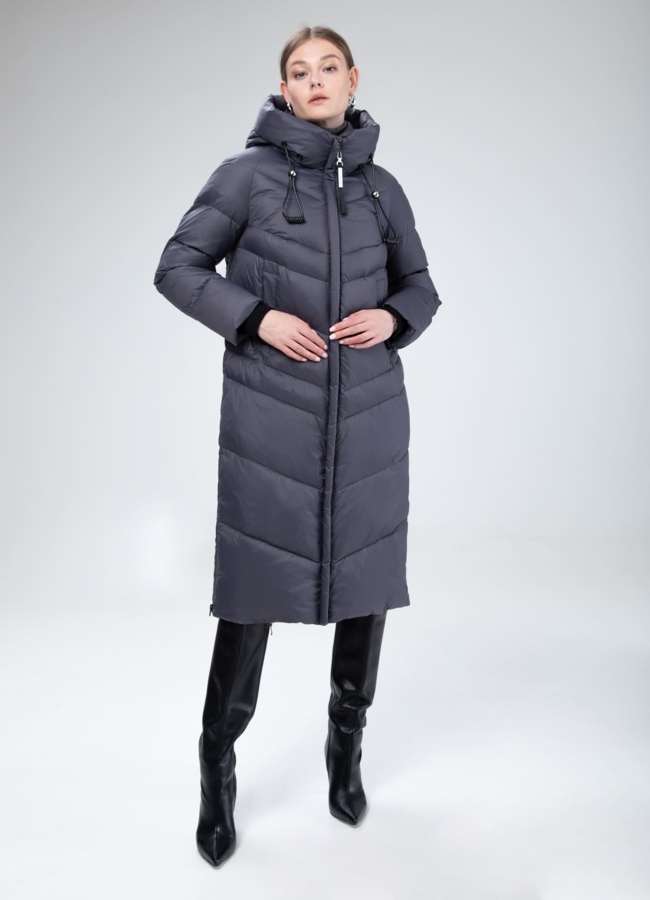 фото Женский пуховик с капюшоном  модель № 25515