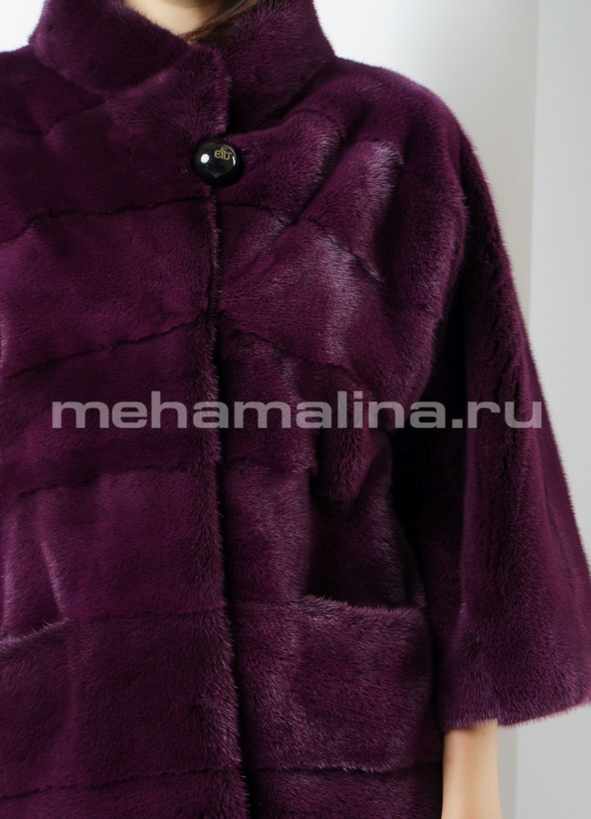 Укороченная шуба из греческой норки модель № S-655 универмаг малина