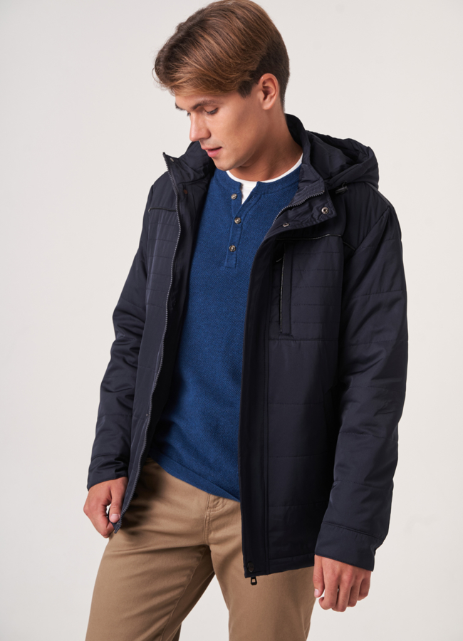 Куртка с капюшоном на молнии модель № 213 меха малина