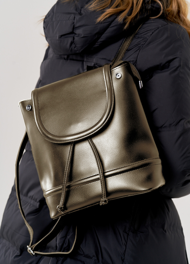 Рюкзак женский из эко кожи модель № 5819-2 меха малина