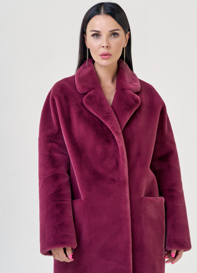 Женское пальто из искусственного меха  модель № 23188 универмаг малина