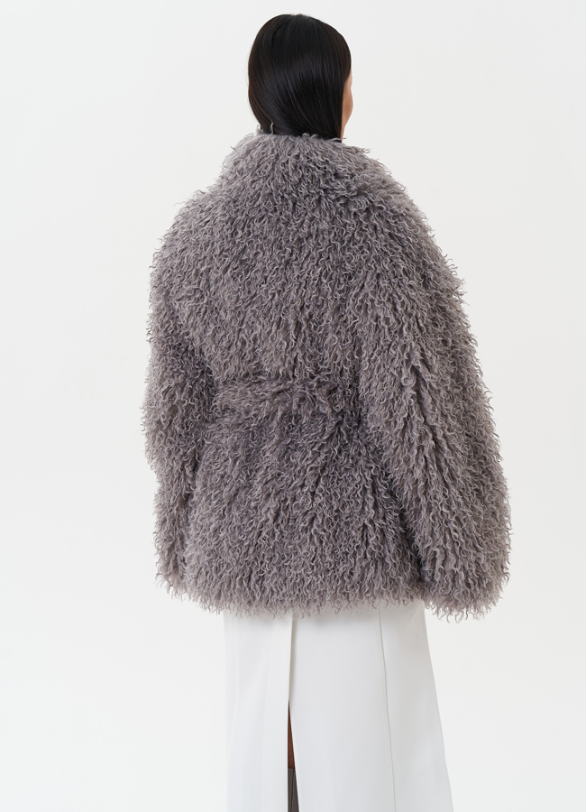 Женская шуба под эко ламу модель № 1363 универмаг малина