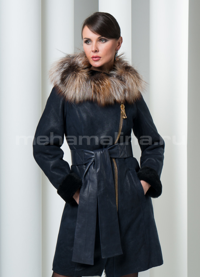 Дубленка на молнии модель № D-82 в кредит
