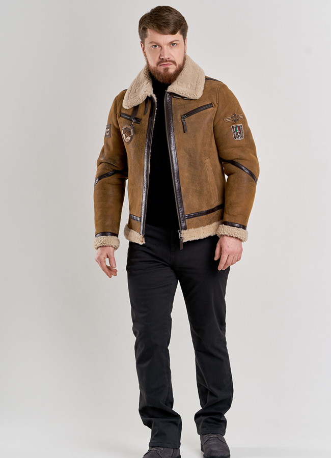 фото Дубленка пилот мужская  модель № DM-129