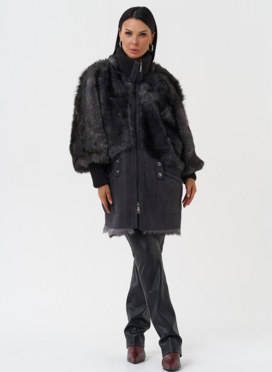 Комбинированная дубленка из тосканы