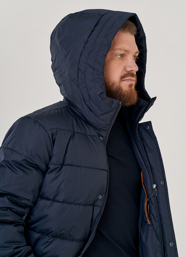 Мужской пуховик в темно-синем цвете модель № 23190 в кредит