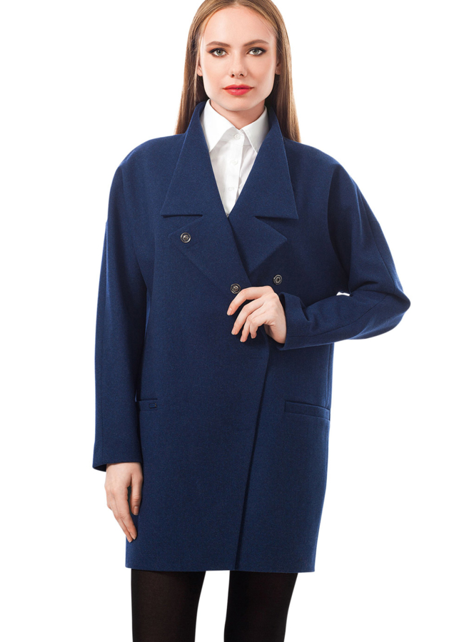 Пальто прямое модель № BP-69 меха малина