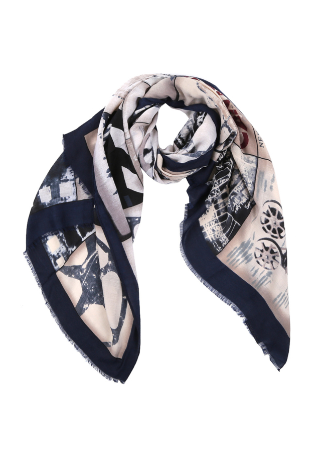 Шарф с принтом модель № А-44 меха малина