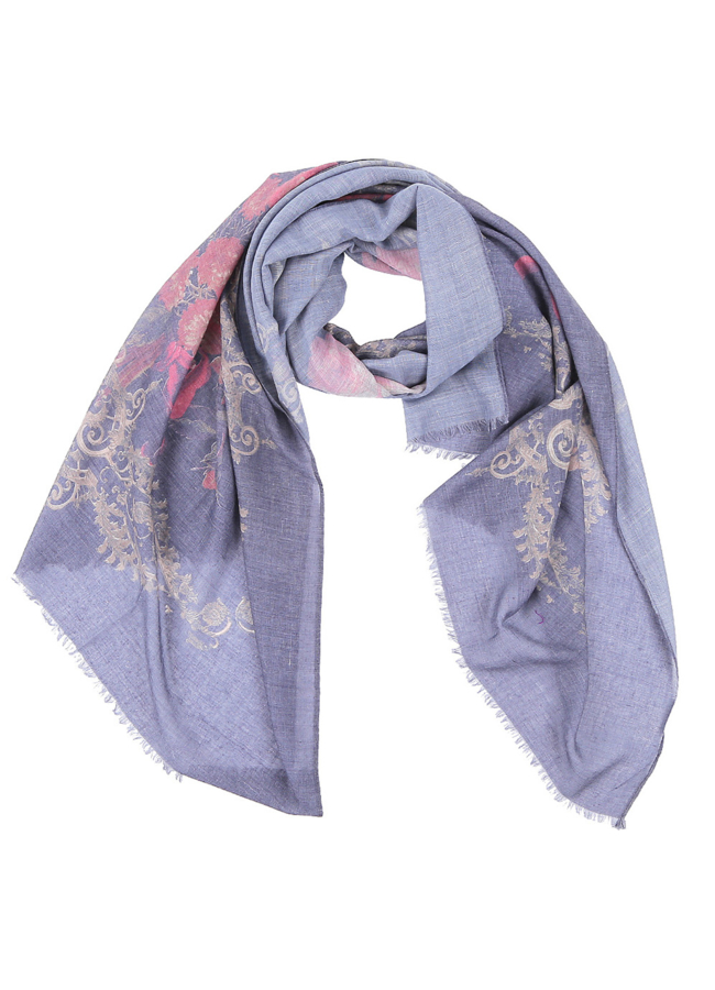 Шарф женский модель № А-22 меха малина