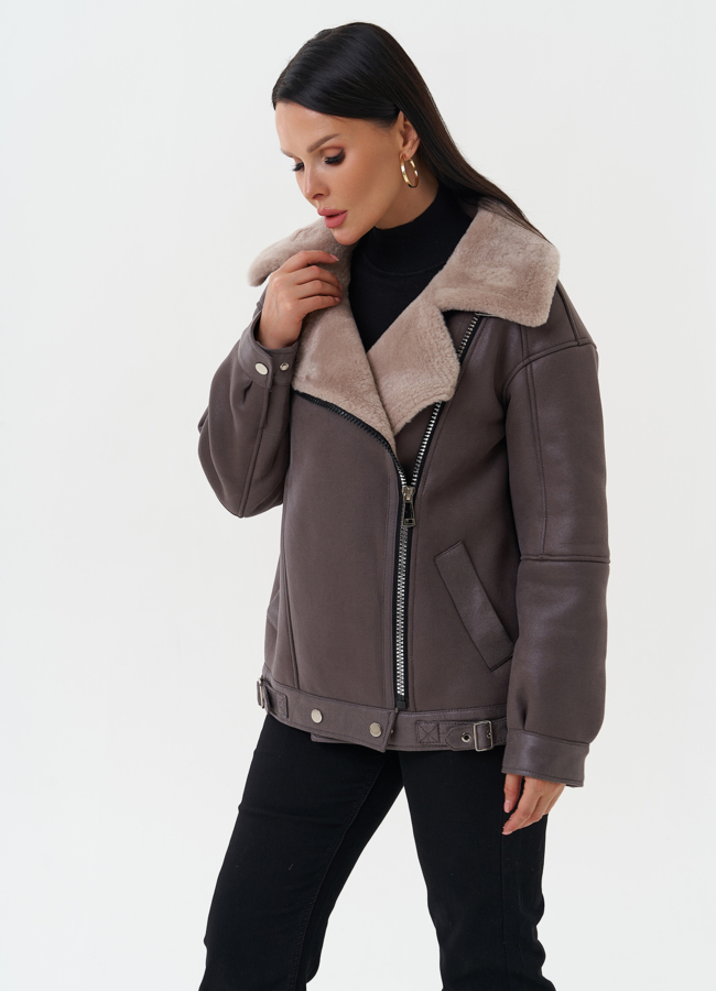 фото Женская дубленка из эко кожи модель № 27767