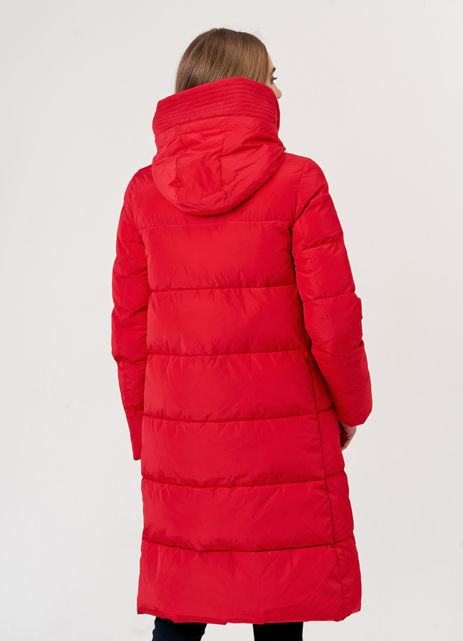 фото Женский пуховик прямого кроя модель № 3579