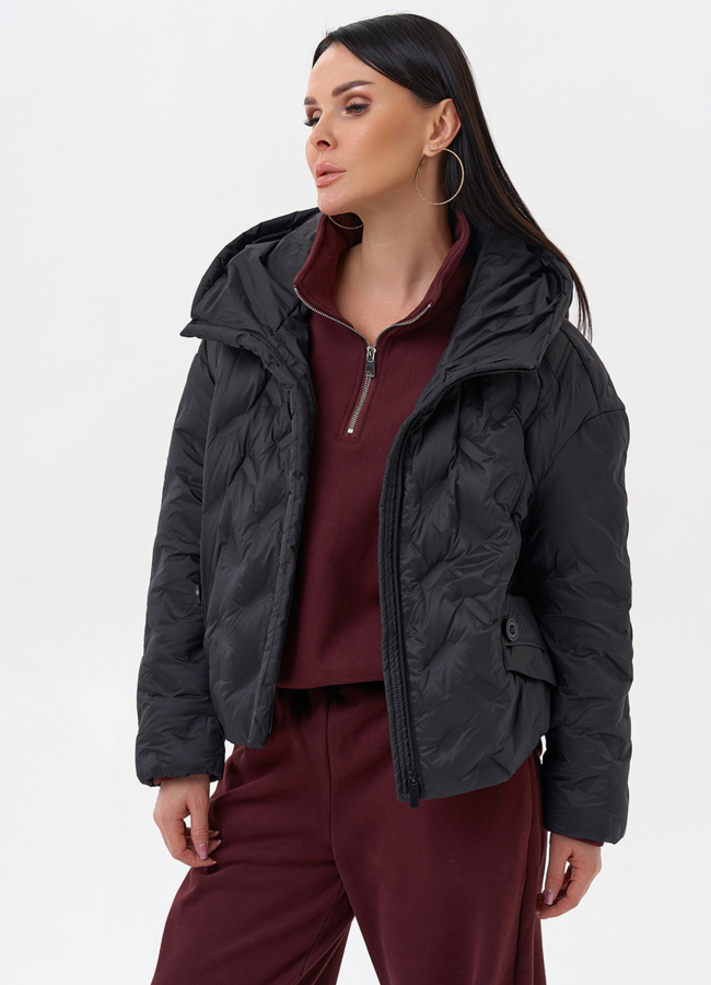 Женская куртка с капюшоном  модель № 29887 универмаг малина