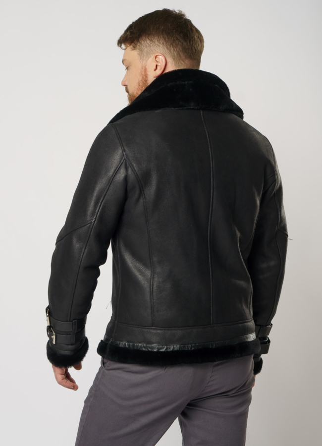 Дубленка мужская на молнии  модель № DM-126 в кредит