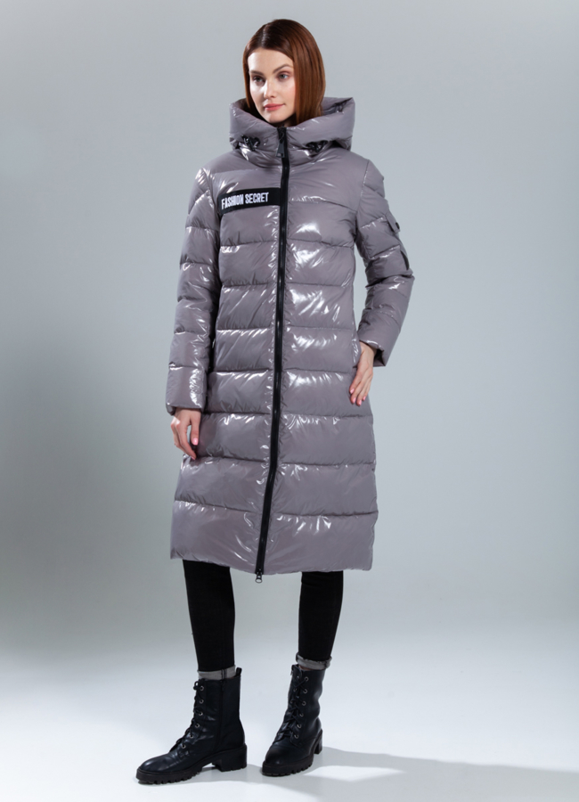 Пуховик женский модель № 504 меха малина