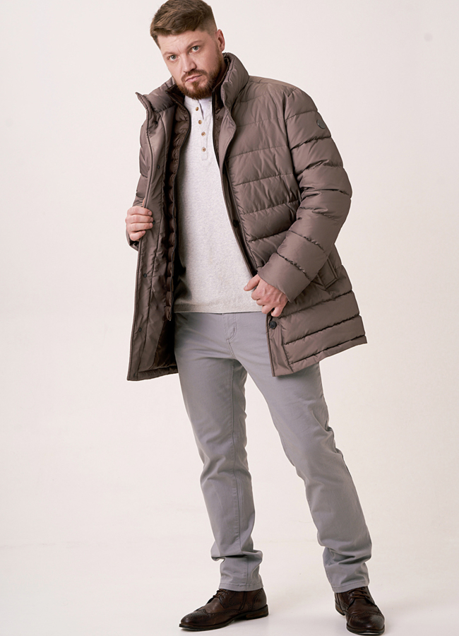 Мужской пуховик на пуговицах со стойкой модель № 3254 универмаг малина