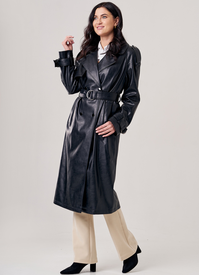 Женское пальто из искусственной кожи модель № 605 универмаг малина