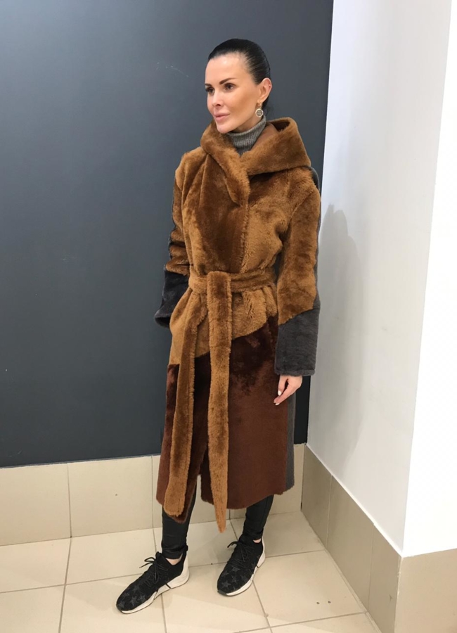 Дубленка Variance модель № КТ61154 меха малина