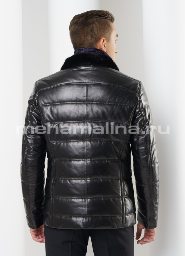 Пуховик черного цвета модель № ПМ-68 в кредит