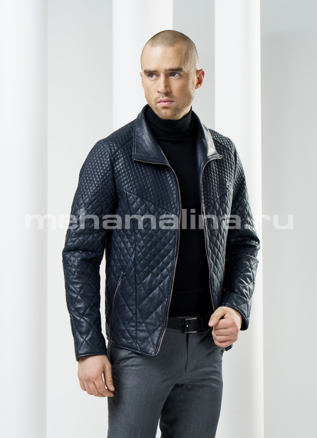 Куртка кожаная на молнии модель № KP-74 в кредит Куртка кожаная на молнии модель № KP-74 в кредит