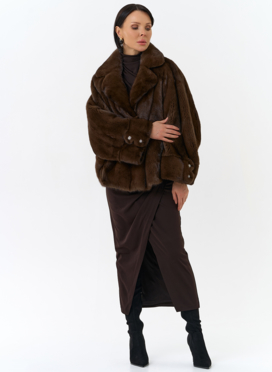 Укороченная шуба из меха норки 