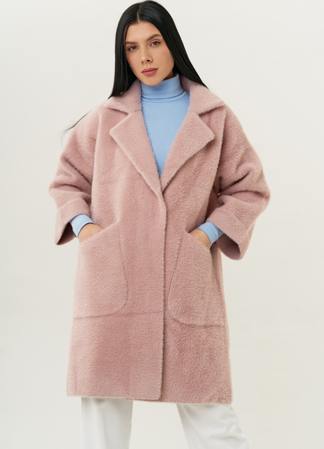 Женский кардиган с английским воротником в пудровом цвете модель № 1829 универмаг малина