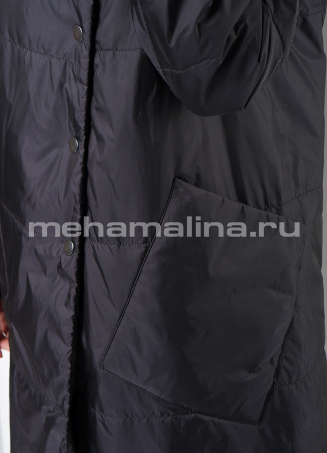 Утепленное пальто с капюшоном модель № 117 в рассрочку