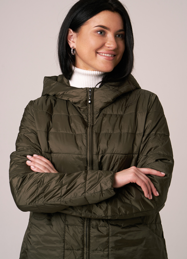 Плащ в цвете хаки на молнии модель № 167 универмаг малина