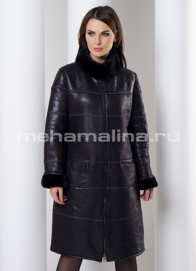 Женская дубленка модель № 7744 универмаг малина