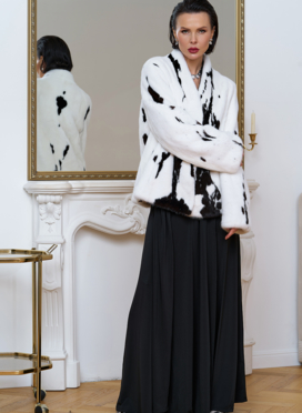 Жакет из меха норки в расцветке 