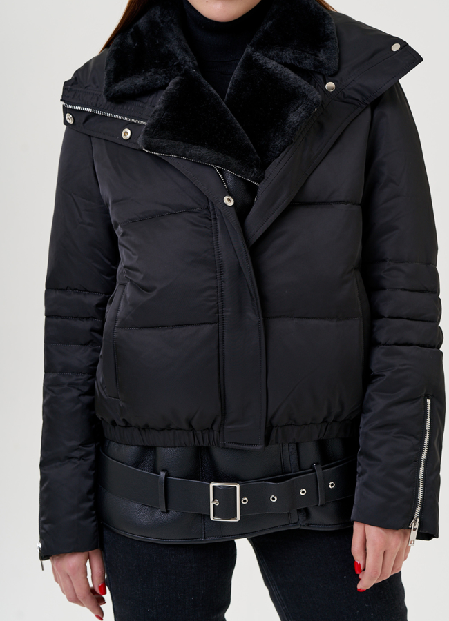 Дубленка из искусственного меха 2 в 1 модель № 79317 универмаг малина