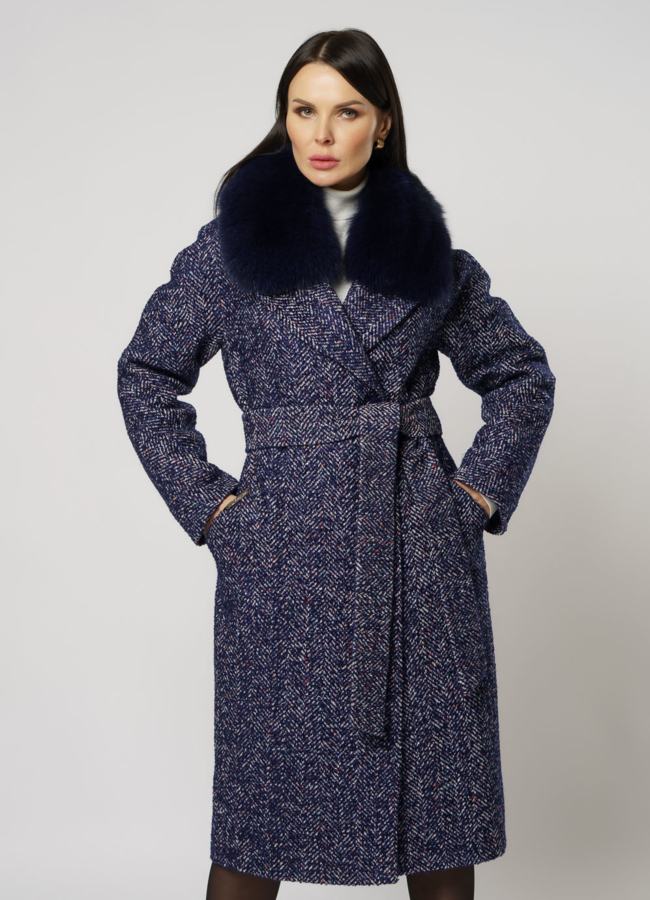 Пальто с мехом модель № 17758 универмаг малина