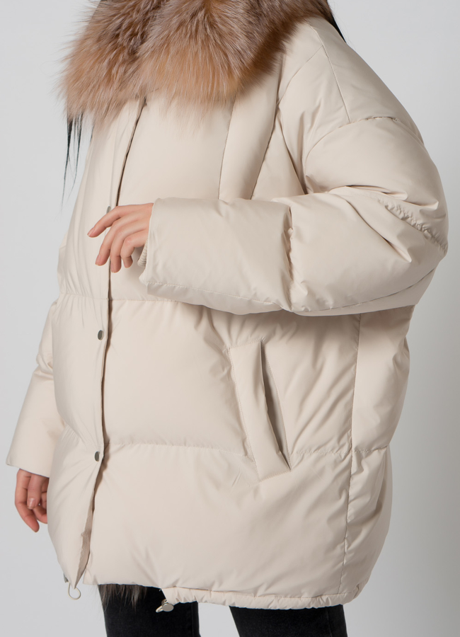 Пуховик с натуральным мехом модель № 2316 универмаг малина