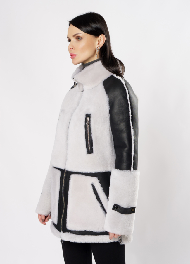 Дубленка пилот из натуральной кожи  модель № 3634 в рассрочку