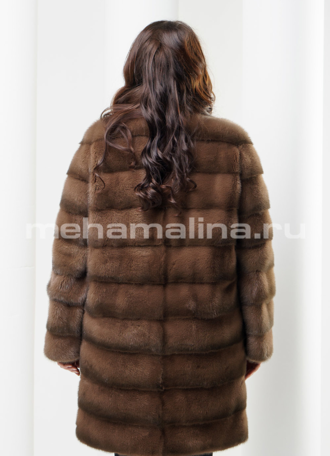 Шуба из норки цвет соболь модель № S-396 в рассрочку