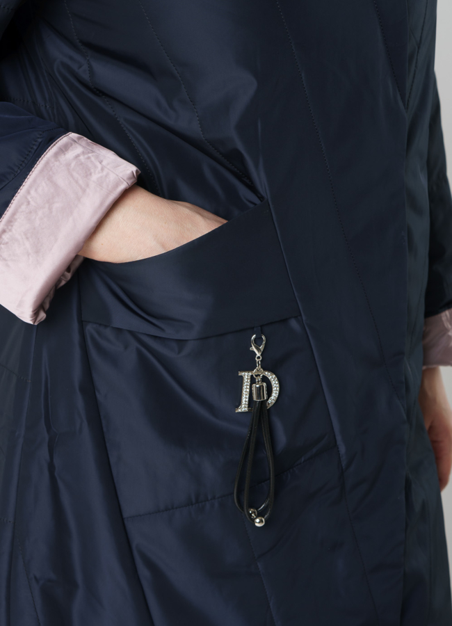 Пальто женское демисезонное синего цвета модель № 2021 универмаг малина