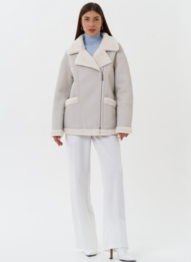 Женская эко дубленка с эко мехом