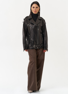 Удлиненная кожаная куртка-косуха Удлиненная кожаная куртка-косуха