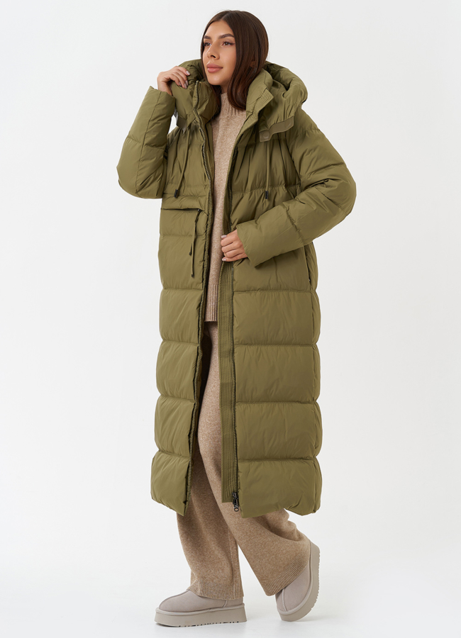 Женский пуховик с капюшоном модель № 28499 универмаг малина