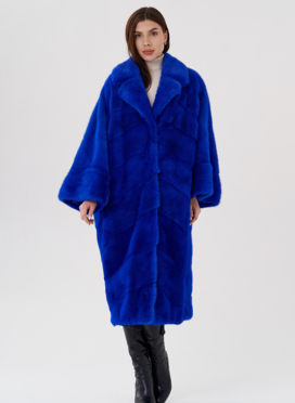 Норковая шуба с английским воротником 