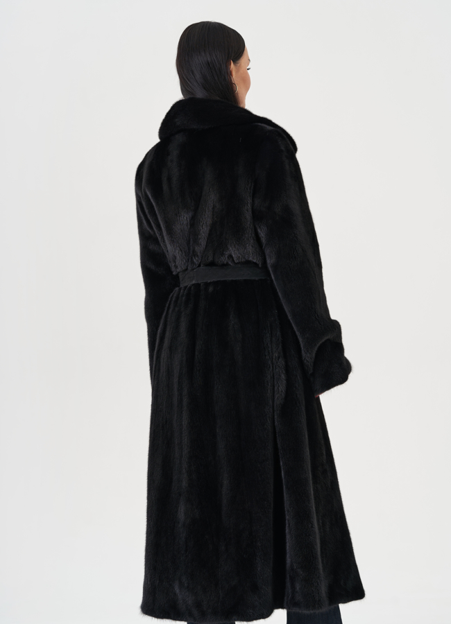 Шуба из меха норки с английским воротником модель № 24721 универмаг малина