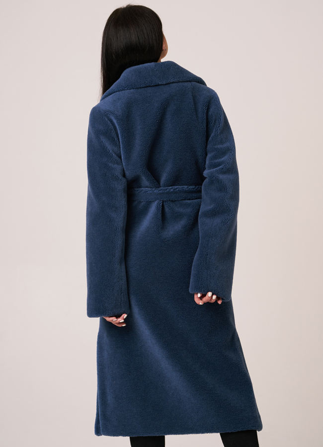 Шуба из искусственного меха с английским воротником модель № 17850 в кредит