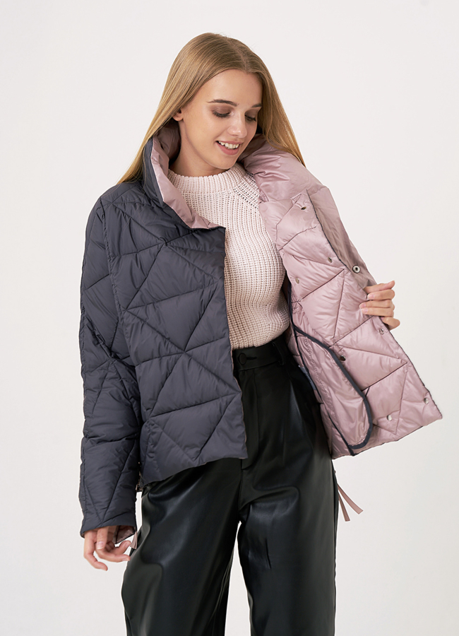 фото Укороченный пуховик на молнии модель № 110138