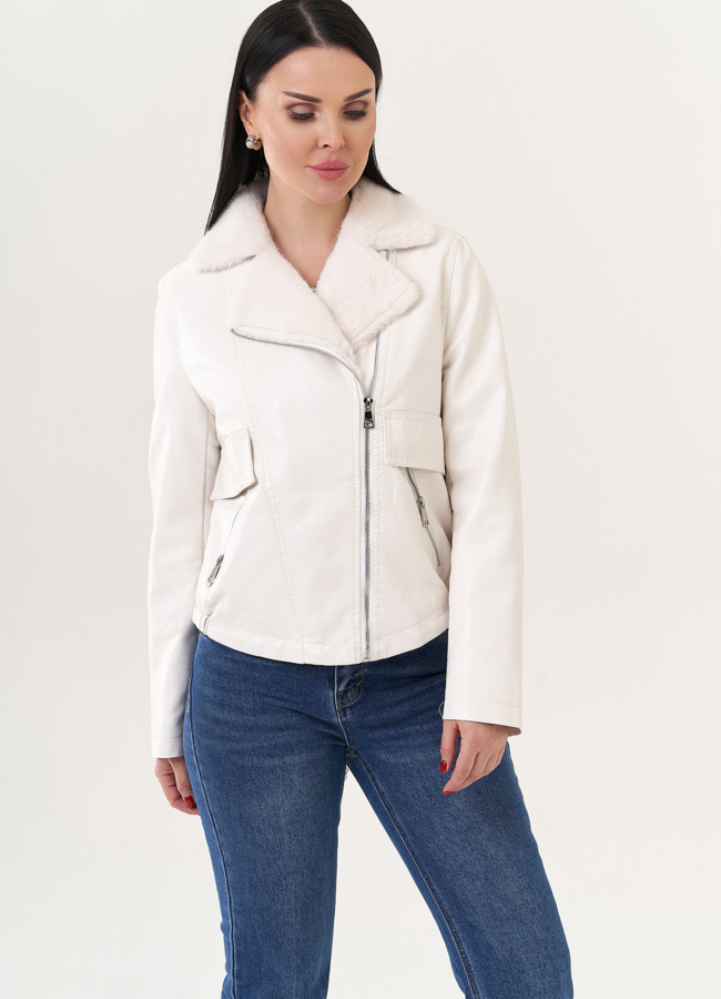 Куртка с воротником из эко меха модель № 26900 в кредит