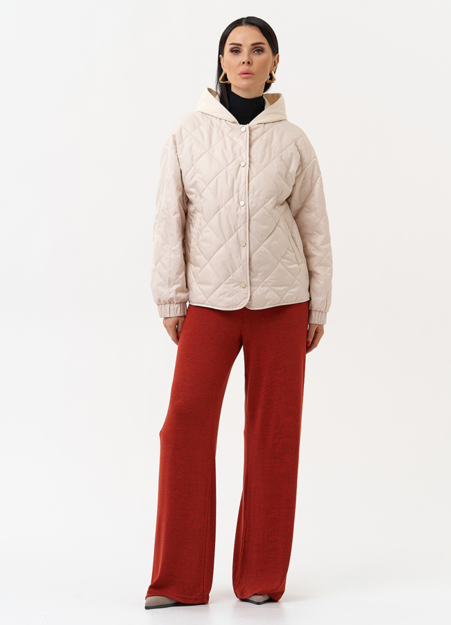 Куртка женская с трикотажным капюшоном модель № 30031 в рассрочку