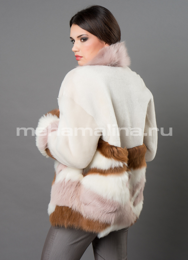 Укороченная шуба модель № D-245 универмаг малина