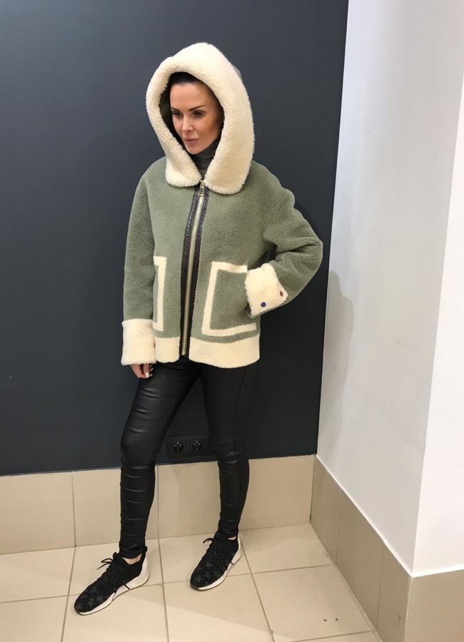 фото Шуба из овечьей шерсти модель № 9126А