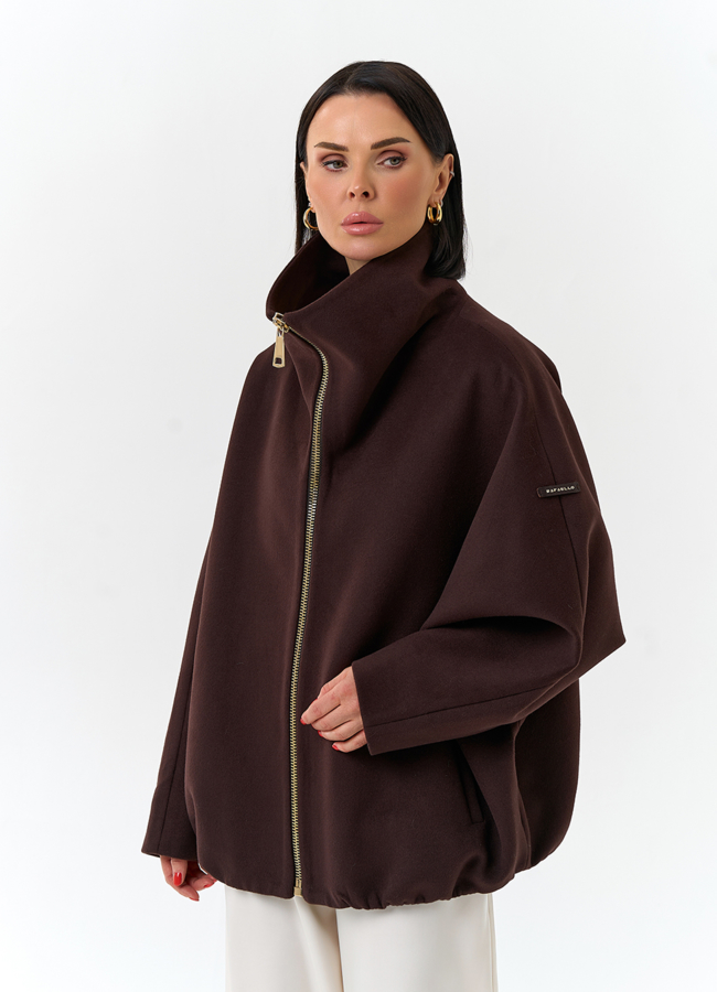 Женское укороченное пальто с высоким воротником модель № 32557 универмаг малина