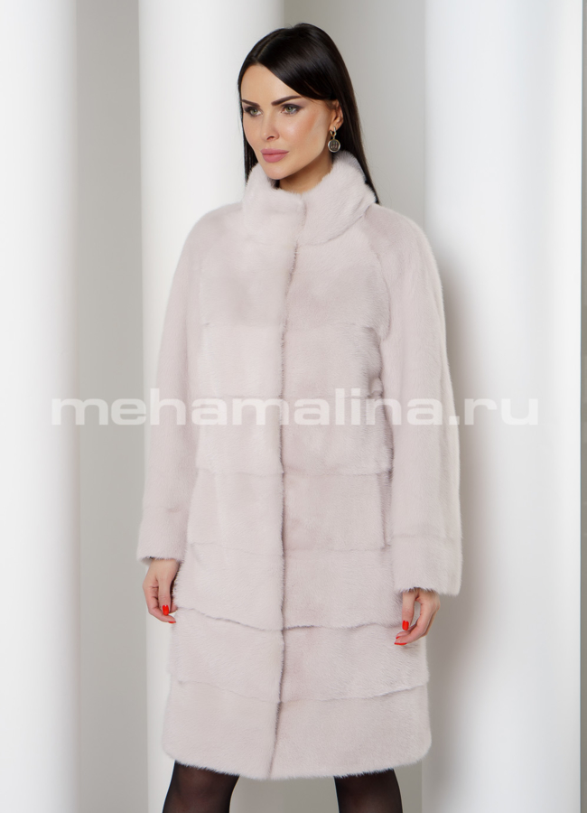 Светлая норковая шуба  модель № S-776 универмаг малина