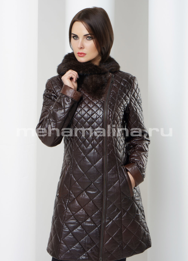 Френч, эко кожа модель № K-321 меха малина